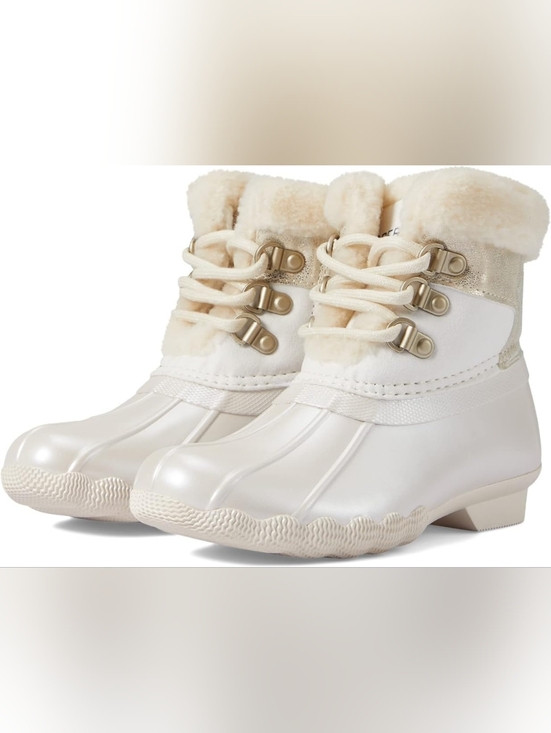 Sperry Other - Sperry Youth Girls Alpine Saltwater Pearlized Ivory Duck Boots STK166415 Sz 5M